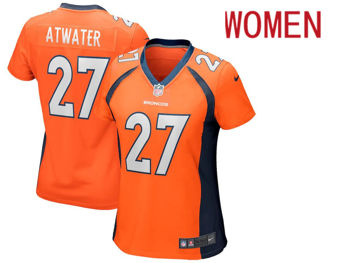 Women Denver Broncos 27 Steve Atwater Nike Orange Game Retired Player NFL Jersey